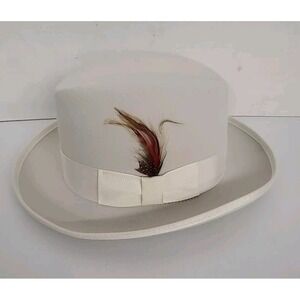 TIGER PRIDE 100% Wool Hat Mens Large Felt White Ribbon Band USA Made WPL5923